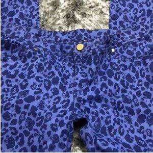 HELLO KITTY Blue Leopard Bow & Kitty PRINT Stretch SKINNY Low Rise PANTS Jeans
